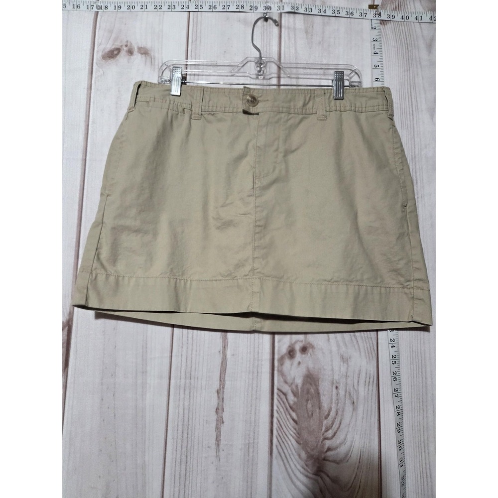 Gap Favorite Khaki Mini Skirt Tan Beige Cotton Twill Size 14 Casual Preppy